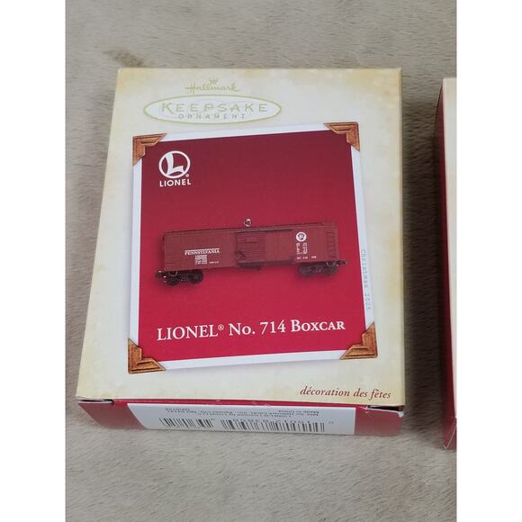 Christmas Tree Ornament Train Blue Comet 2002 Boxcart 2005 Lionel New In Box x2 - Picture 11 of 13